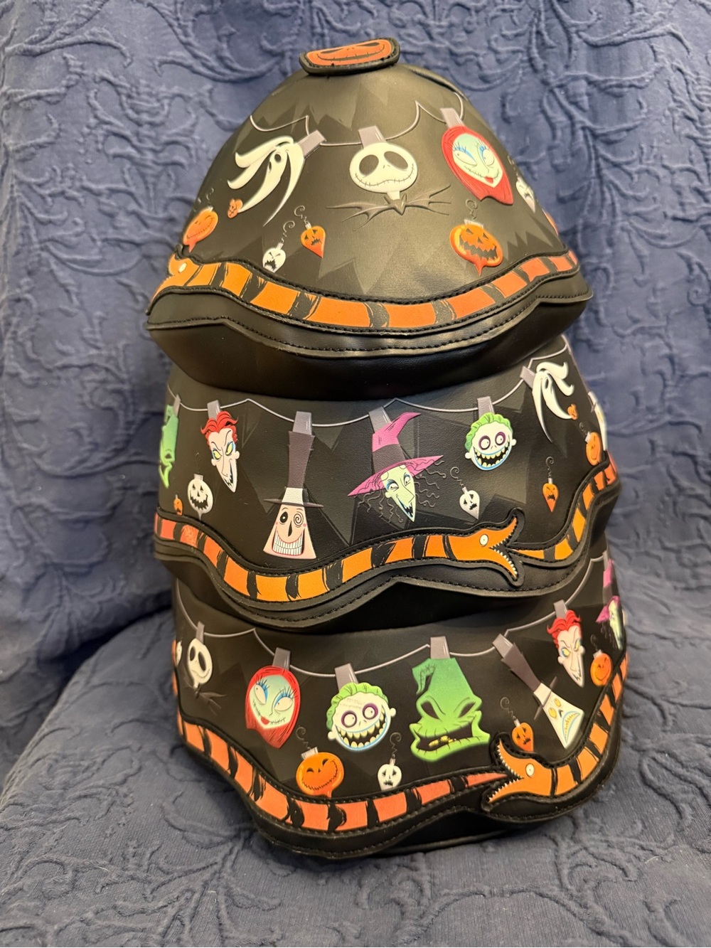 LOUNGEFLY Kids Black Halloween Costume Hat Stack with Orange Accents
